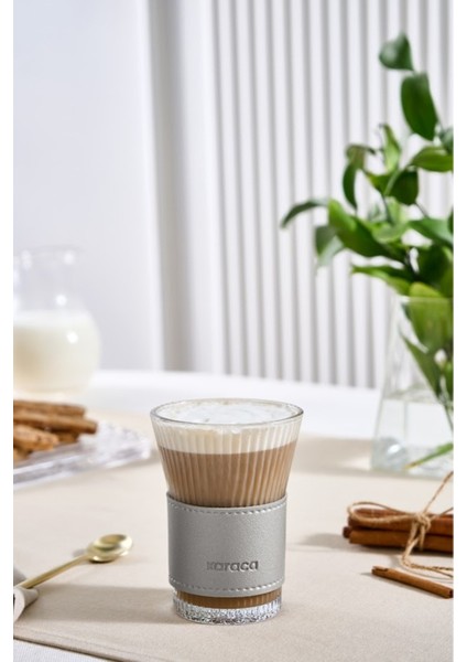 Leather Cool Touch Latte Bardağı 210 ml Silver