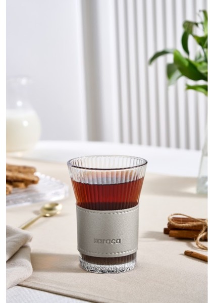 Leather Cool Touch Latte Bardağı 210 ml Silver
