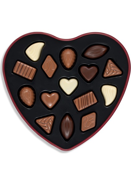 Luxury Pralines Çikolata Metal Kalp Kutu 160g Glutensiz fiyatları
