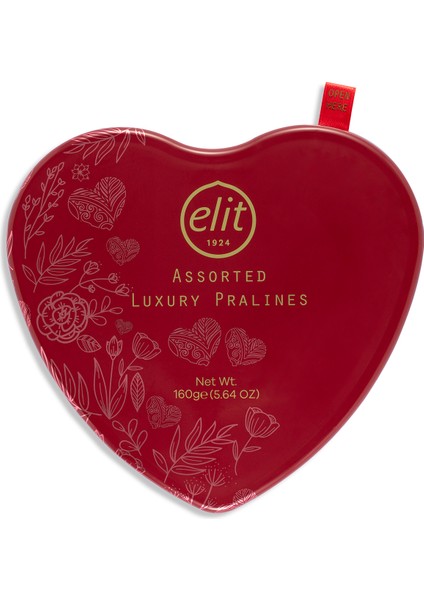 Luxury Pralines Çikolata Metal Kalp Kutu 160g Glutensiz modelleri