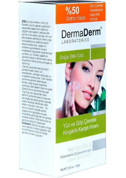 Yüz ve Göz Çevresi Kırışıklık Karşıtı Krem 100 gr indirimleri