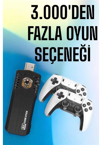 8k Android Tv Gme Stick Video Oyun Konsolu Aile Retro 35000 Oyunlu Çift Kollu