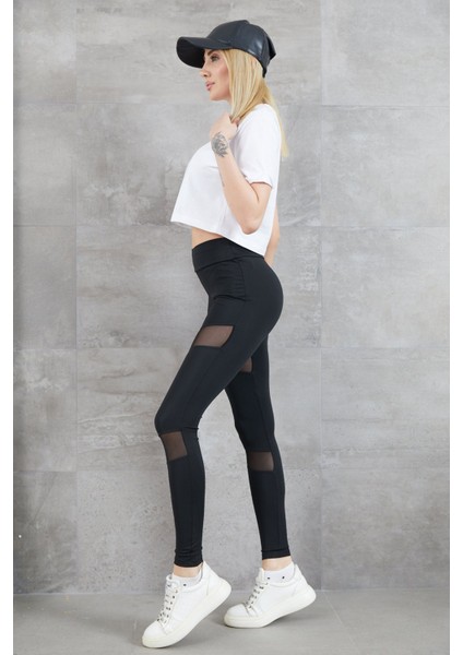 Kadın Tül Detaylı Tayt