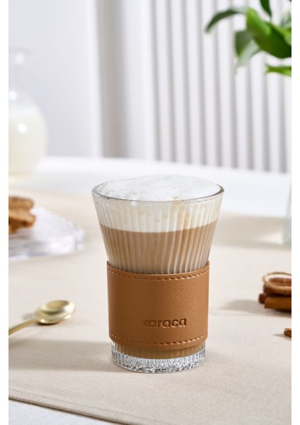 Leather Cool Touch Latte Bardağı 210 ml Kahverengi