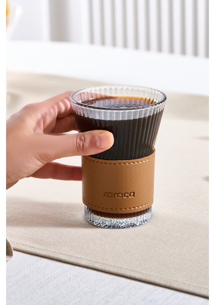 Leather Cool Touch Latte Bardağı 210 ml Kahverengi