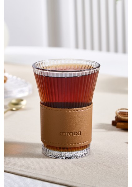 Leather Cool Touch Latte Bardağı 210 ml Kahverengi