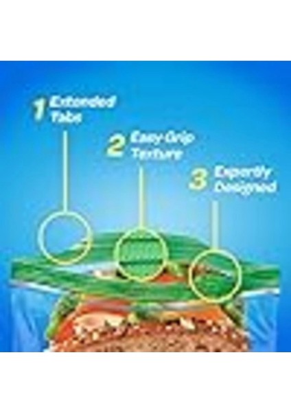 Grip'n Seal Technology Bag 90 Sandwıch Seal Top 16.5 cm x 14.9 cm fırsatları