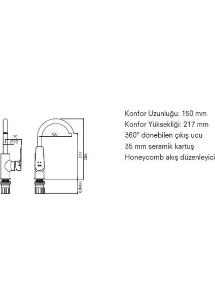 Tandem Döner Borulu Lavabo Bataryası fiyatları