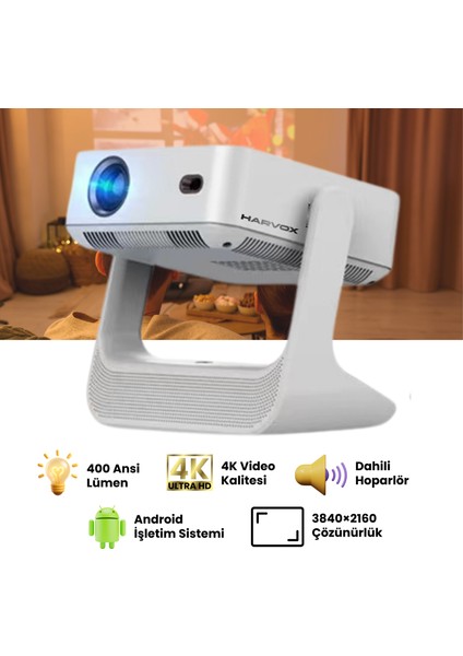 C3 Buds Ekranlı Projeksiyon Cihazı Taşınabilir Android Sistemli Wifi HDMI USB Destekli Projektör