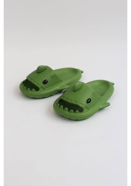Köpekbalığı Haki Unisex Tam Ortopedik Terlik Shark Slides