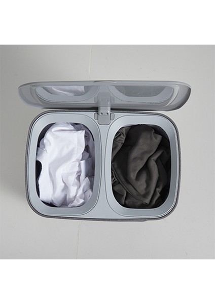 Garb Katlanır Kumaş Kirli Çamaşır Sepeti - Gri - 90 lt