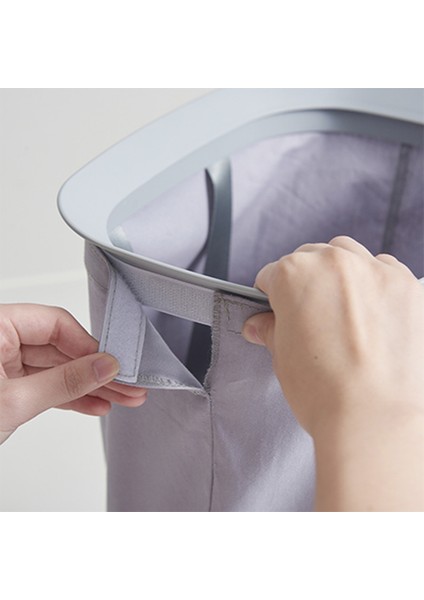 Garb Katlanır Kumaş Kirli Çamaşır Sepeti - Gri - 90 lt