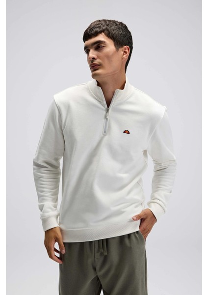 Pamuklu Regular Fit Yarım Fermuarlı Dik Yaka Sweat Erkek Sweat EM580