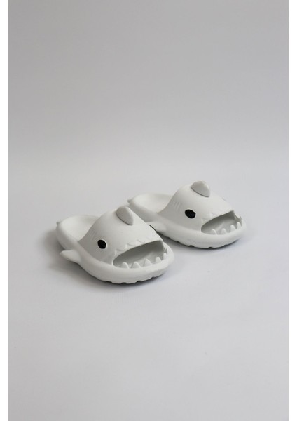 Köpekbalığı Beyaz Unisex Tam Ortopedik Terlik Shark Slides Cocuk indirimleri