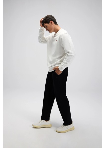 Pamuklu Regular Fit Bisiklet Yaka Logolu Sweat Erkek Sweat EM579 fırsatları