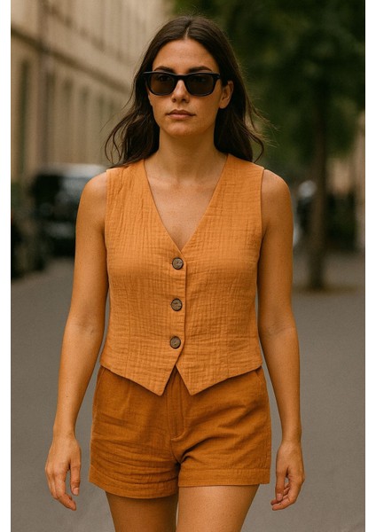 Çift Katlı Müslin Yelek indirimleri