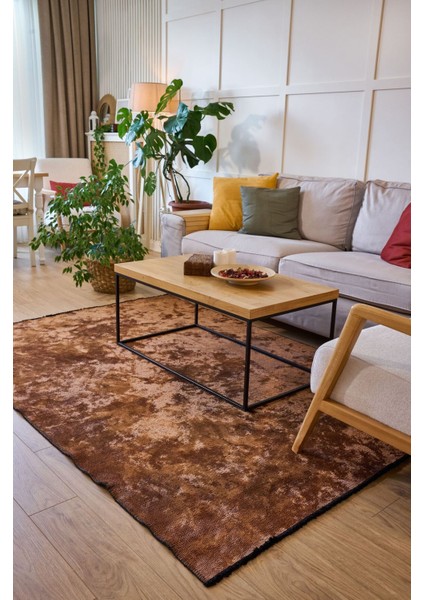 Hare Plus 8922 Kiremit - Pamuk Şönil Dokuma Halı | Modern Salon Halısı fiyatları