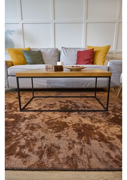 Hare Plus 8922 Kiremit - Pamuk Şönil Dokuma Halı | Modern Salon Halısı fırsatları