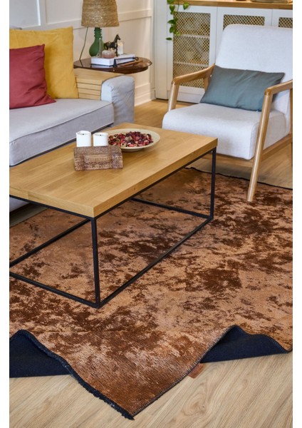 Hare Plus 8922 Kiremit - Pamuk Şönil Dokuma Halı | Modern Salon Halısı indirimleri