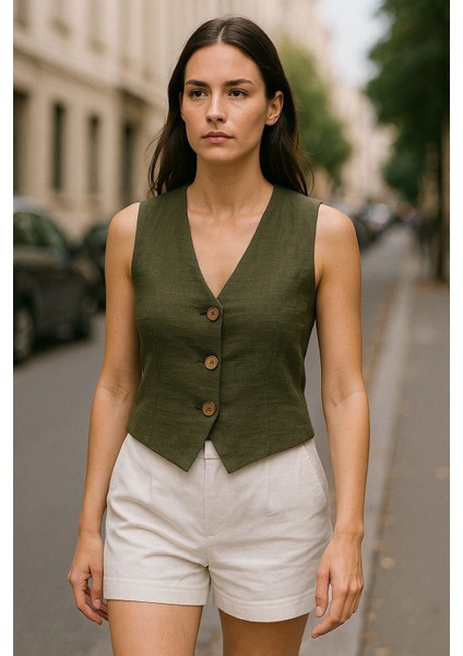 Çift Katlı Müslin Yelek