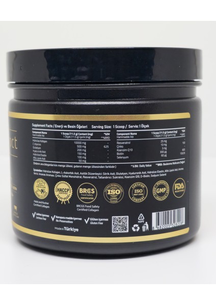 Kolajen 10.000 Mg Tip 1-3 %100 Saf Patentli Hidrolize Sığır Kolajeni, 150MG Hyaluronik Asit, 500 Mg Vitamin C, 200 Mg Glutatyon, 25MG Resveratrol, 100 Mg Elastin, Core 15 Diyet Takviyesi