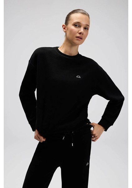 Pamuklu Regular Fit Bisiklet Yaka Logolu Sweat Bayan Sweat EF540