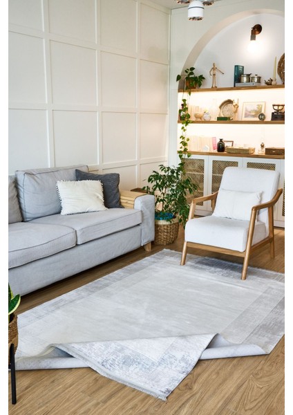 Caliente 4931 Gri - Viskon Dokuma Halı | Şık Modern Halı Modeli