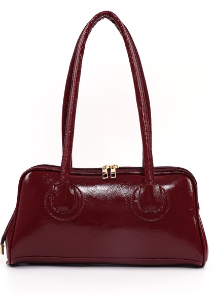 Bordo SHK251 Kırışık Suni Deri Fermuarlı Omuz Çantası ve Kroko Cüzdan Seti (SHK227-SHK181) fiyatları