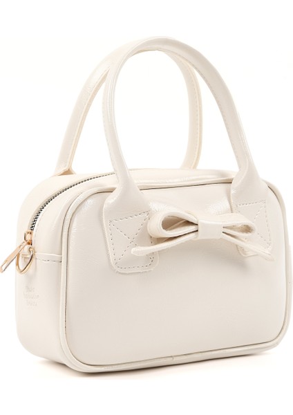 Kırışık Dokulu Krem SHK217 Fiyonklu Suni Deri, Tek Bölmeli, Fermuarlı,kolon Askılı, El, Kol ve Omuz Çantası fiyatları