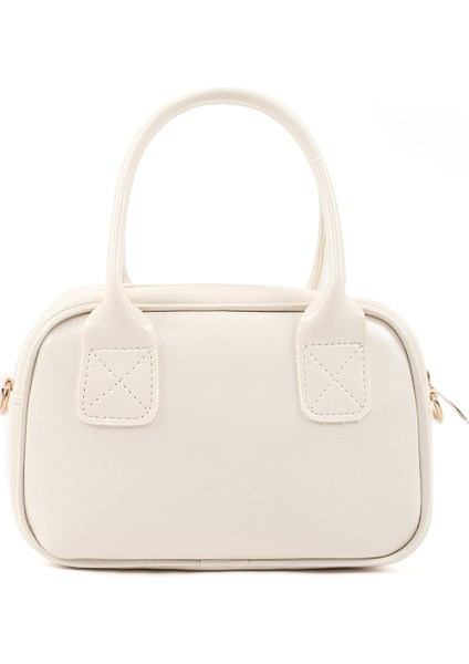 Kırışık Dokulu Krem SHK217 Fiyonklu Suni Deri, Tek Bölmeli, Fermuarlı,kolon Askılı, El, Kol ve Omuz Çantası modelleri