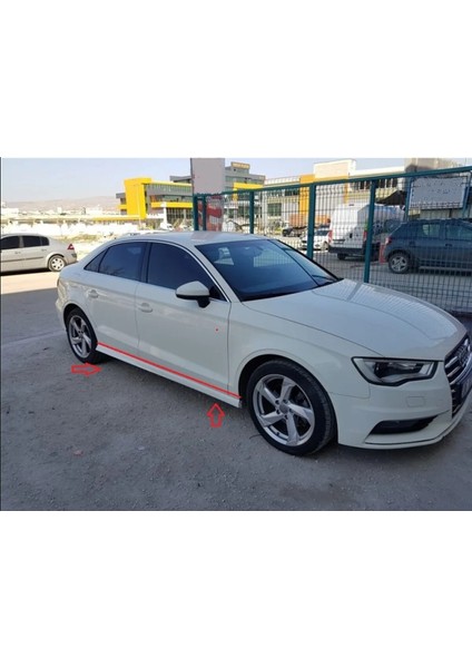 Audi A3 Sedan S-Line Marşpiyel Sağ Sol Takım Fiberglass Boyasız