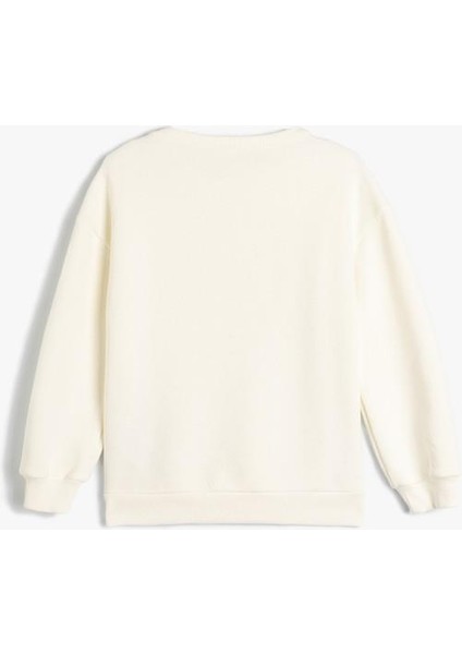 Unicorn Sweatshirt Uzun Kollu Bisiklet Yaka Şardonlu Pamuklu fırsatları