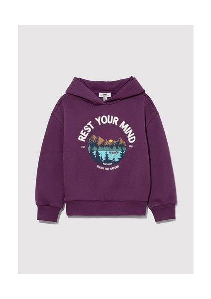 Baskılı Mor SWEATSHIRT7S10060-70577