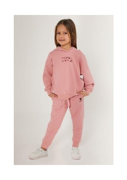 Retro Pembe Kız Çocuk Eşofman Takımı