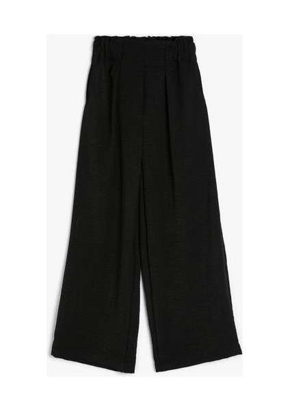 Palazzo Pantolon Bol Paça Beli Lastikli Düğme Detaylı indirimleri