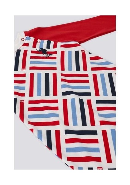 Krem Şerit Detay Yaka Çıtçıtlı Bebek Tulum