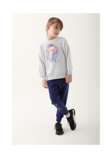 D4825-3 Kız Çocuk Eşofman Takımı Kar Melanj