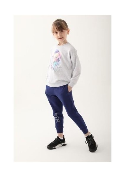 D4825-3 Kız Çocuk Eşofman Takımı Kar Melanj