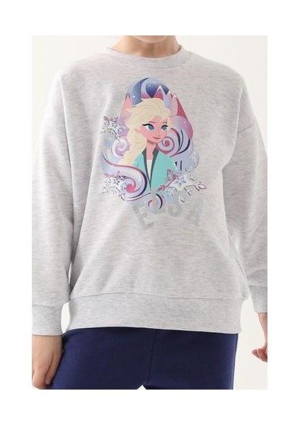 D4825-3 Kız Çocuk Eşofman Takımı Kar Melanj