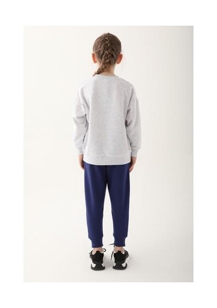 D4825-3 Kız Çocuk Eşofman Takımı Kar Melanj