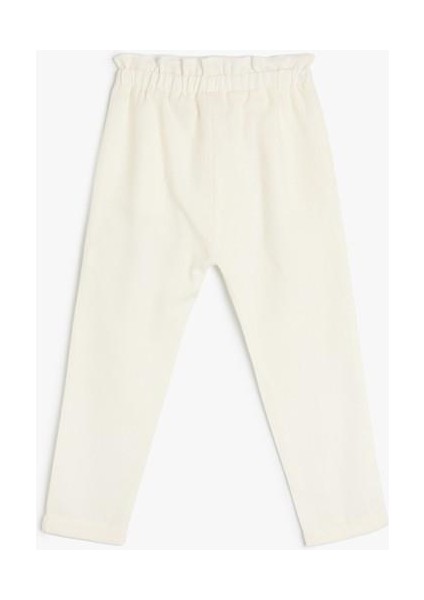 Fiyonklu Pantolon Cep Detaylı Beli Lastikli