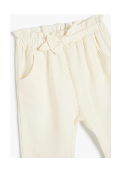 Fiyonklu Pantolon Cep Detaylı Beli Lastikli