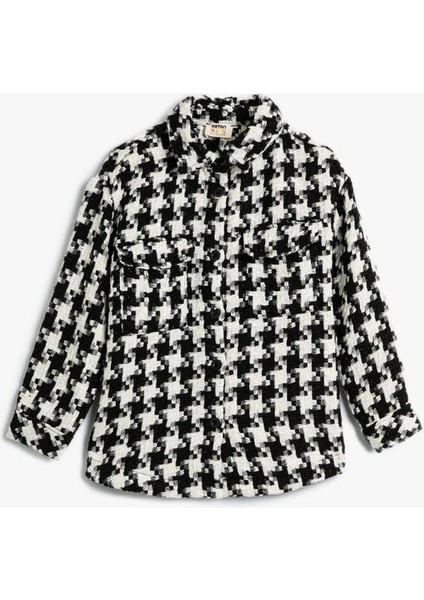 Kazayağı Desenli Gömlek Cepli Uzun Kollu indirimleri