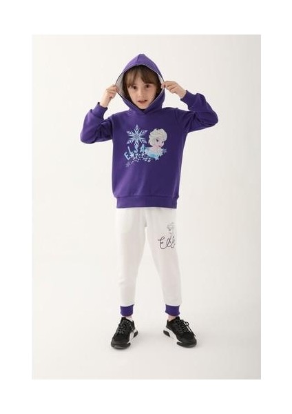 D4827-3 Kız Çocuk Eşofman Takımı Mor