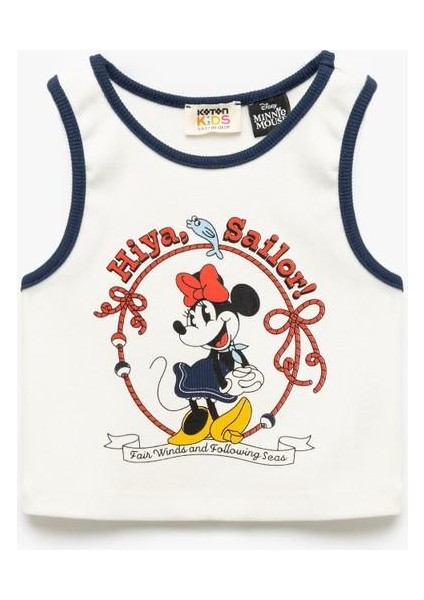 Minnie Mouse Lisanslı Baskılı Kaşkorse Kolsuz Crop Atlet fırsatları