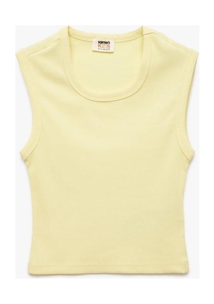 Pamuklu Kolsuz Bisiklet Yaka Fitilli Slim Fit Crop Atlet fırsatları