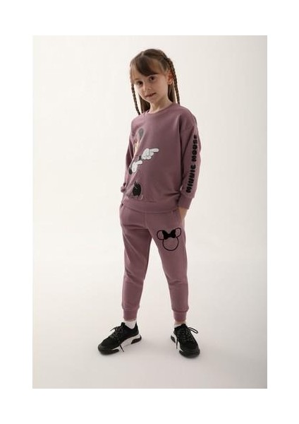 D4811-3 Kız Çocuk Eşofman Takımı Koyu Leylak