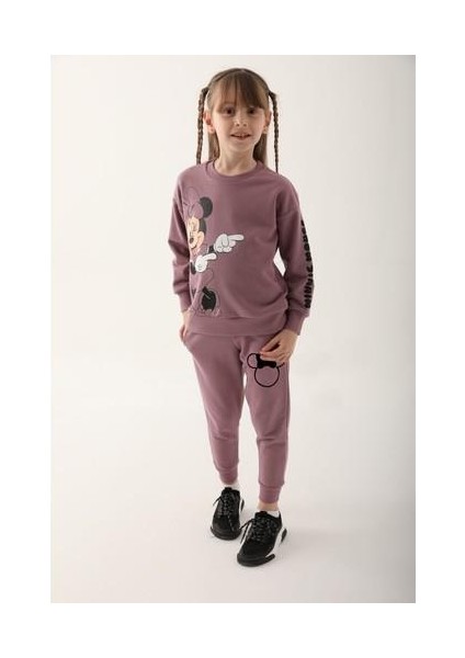 D4811-3 Kız Çocuk Eşofman Takımı Koyu Leylak