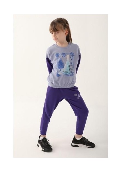 Açık Indigo Kız Çocuk Eşofman Takımı