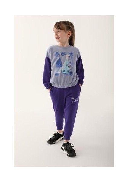 Açık Indigo Kız Çocuk Eşofman Takımı